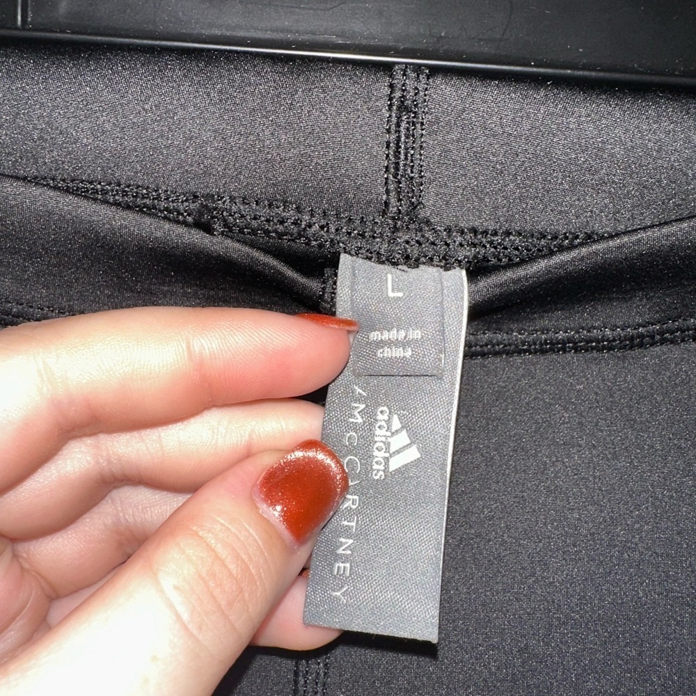 Adidas by Stella McCartney Black athletic pants L Gym activewear designer - Picture 4 of 13